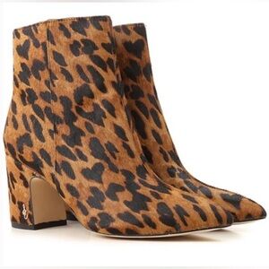 Sam Edelman Hilty Leopard Print Ankle Boots. Size 7.5. New